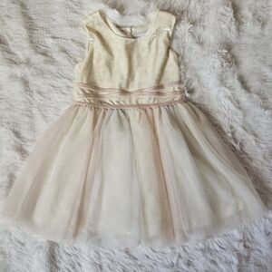 Children's Place Cream and Pink Formal Kids Dress 4